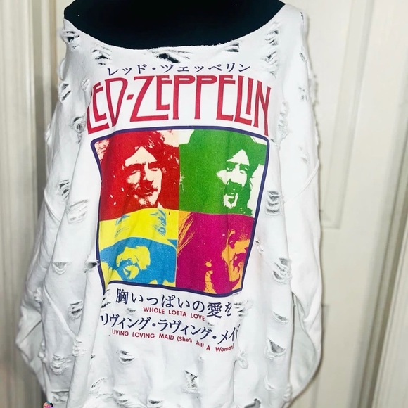 Led Zepplin Tops - Led Zeppelin Distressed Graphic Sweatshirt